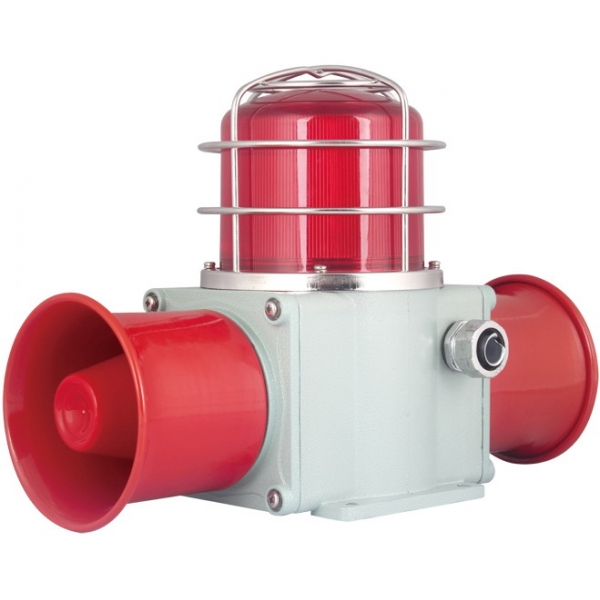 TLRHD2L-P 带不锈钢防爆网 双喇叭 重负荷 LED长亮/闪亮发光 船用声光报警器 语音声光报警灯